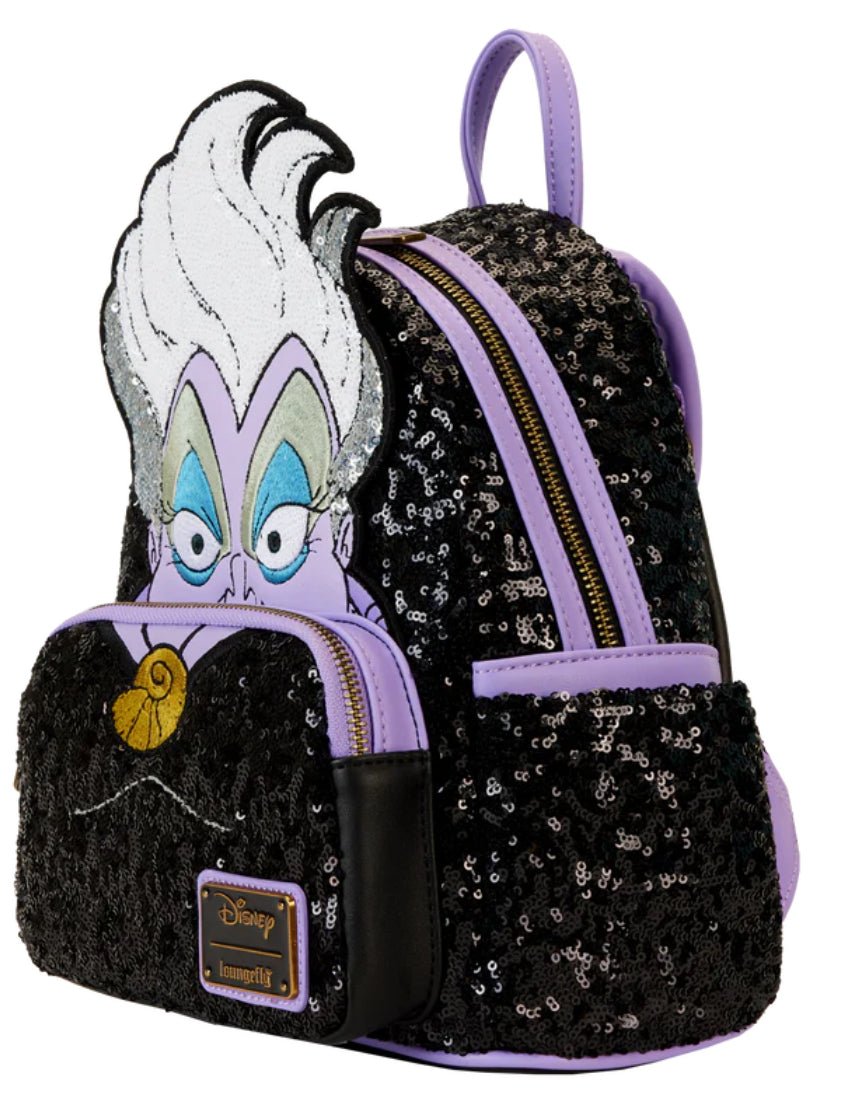 Loungefly Disney The Little Mermaid 35th Anniversary Exclusive Ursula Sequin Cosplay Mini Backpack