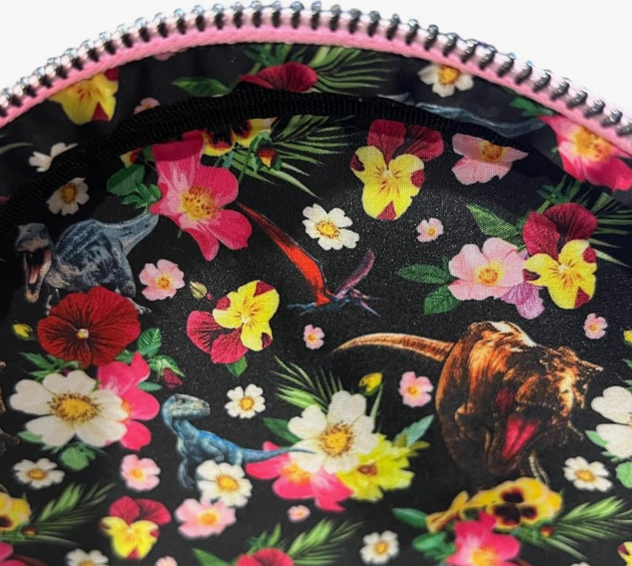 Loungefly Jurassic Park Sequin Pink Floral Mini Backpack
