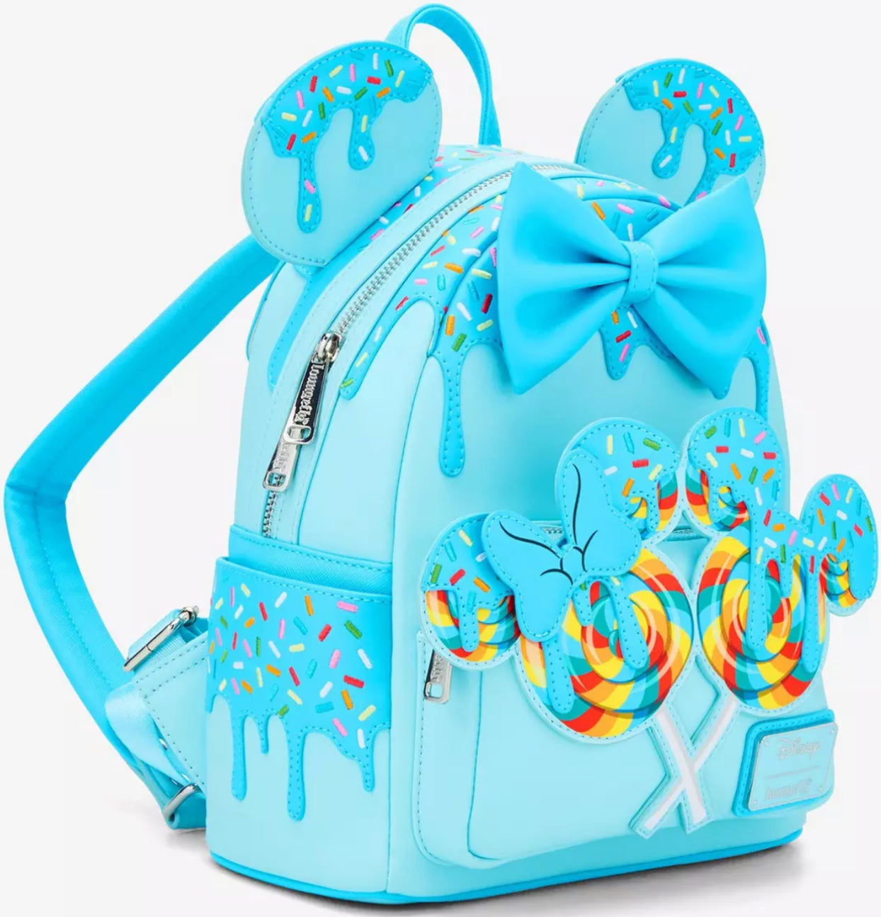 Loungefly Disney Minnie Mouse Lollipop Blue Sprinkle Ears Mini Backpack