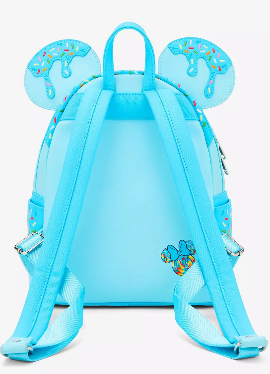 Loungefly Disney Minnie Mouse Lollipop Blue Sprinkle Ears Mini Backpack
