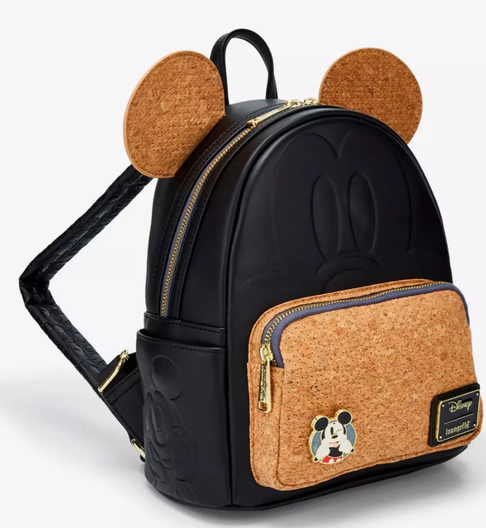 Loungefly Disney Mickey Mouse Cork Ears Pin Display Mini Backpack
