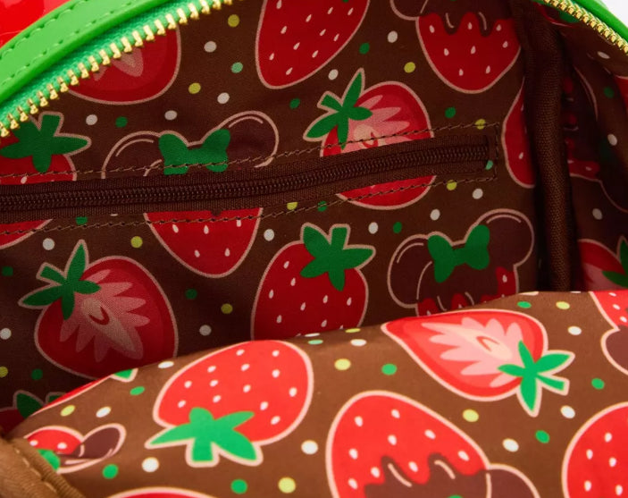 Loungefly Disney Minnie Mouse Chocolate Dipped Strawberry Ears Scented Mini Backpack