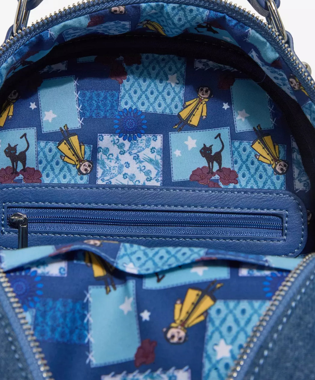 Coraline Patchwork Denim Mini Backpack