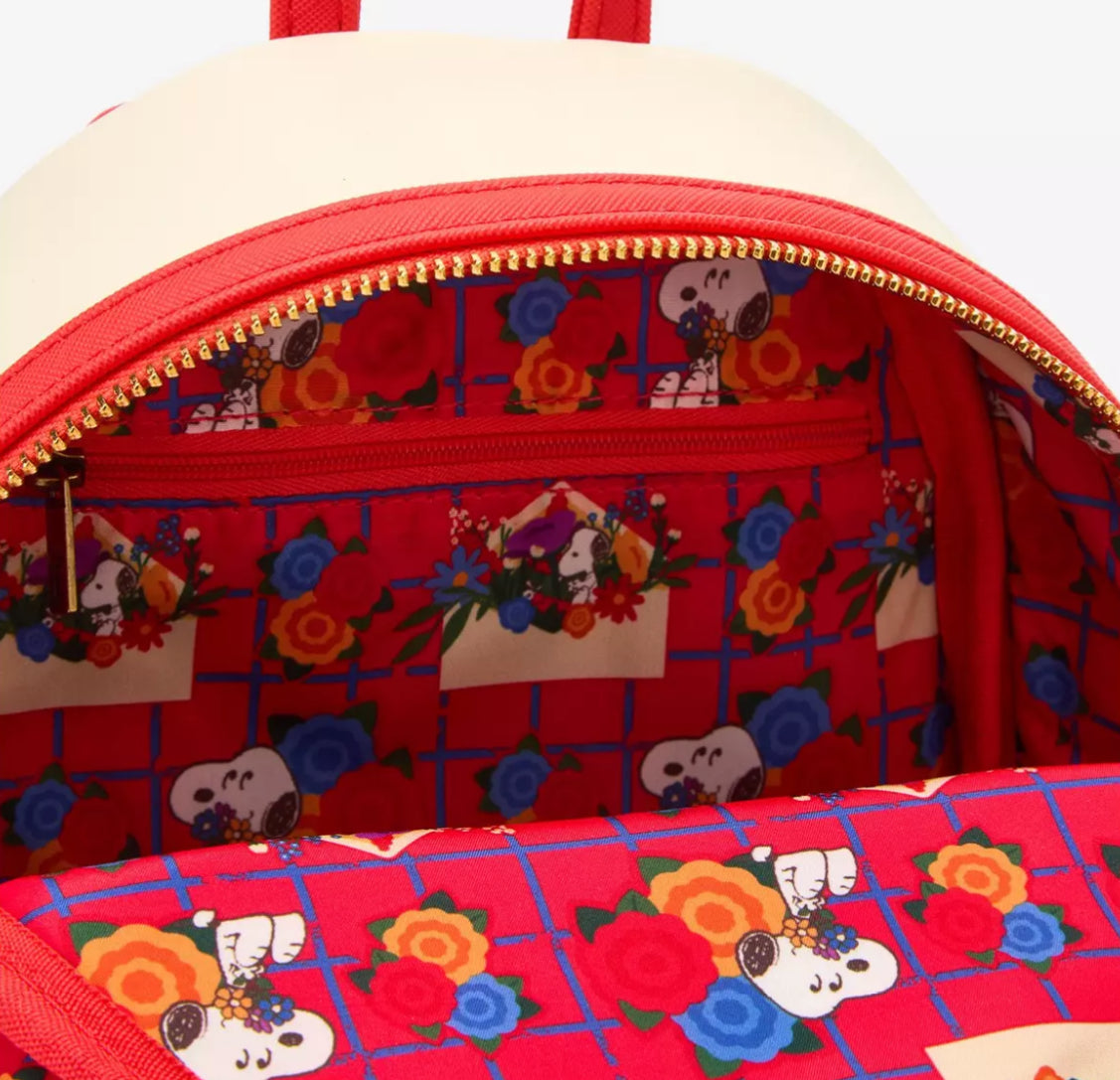 Loungefly Peanuts Floral Snoopy Mini Backpack