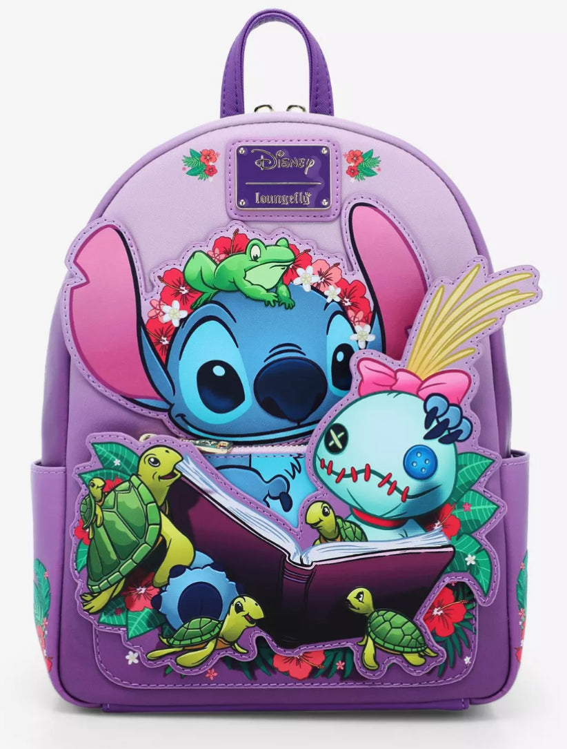 Loungefly Disney Lilo & Stitch Scrump Reading Mini Backpack