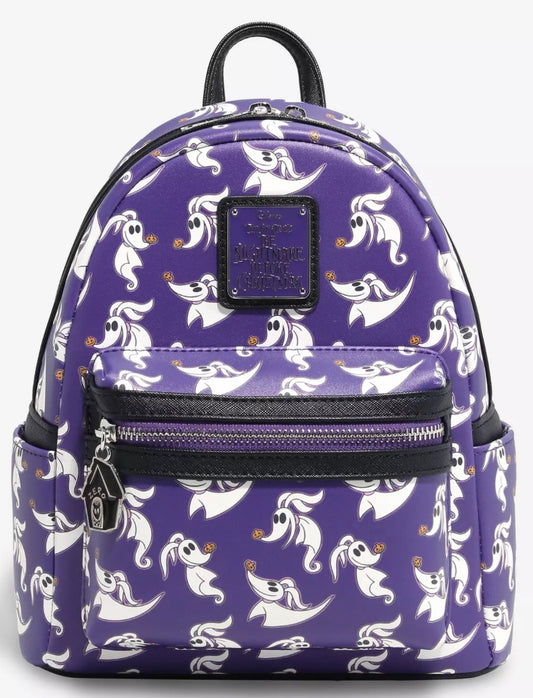 Loungefly Disney The Nightmare Before Christmas Zero Allover Print Glow-in-the-Dark Mini Backpack