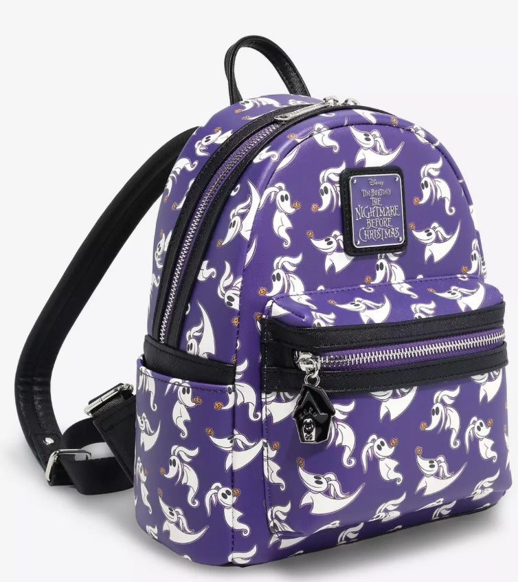 Loungefly Disney The Nightmare Before Christmas Zero Allover Print Glow-in-the-Dark Mini Backpack