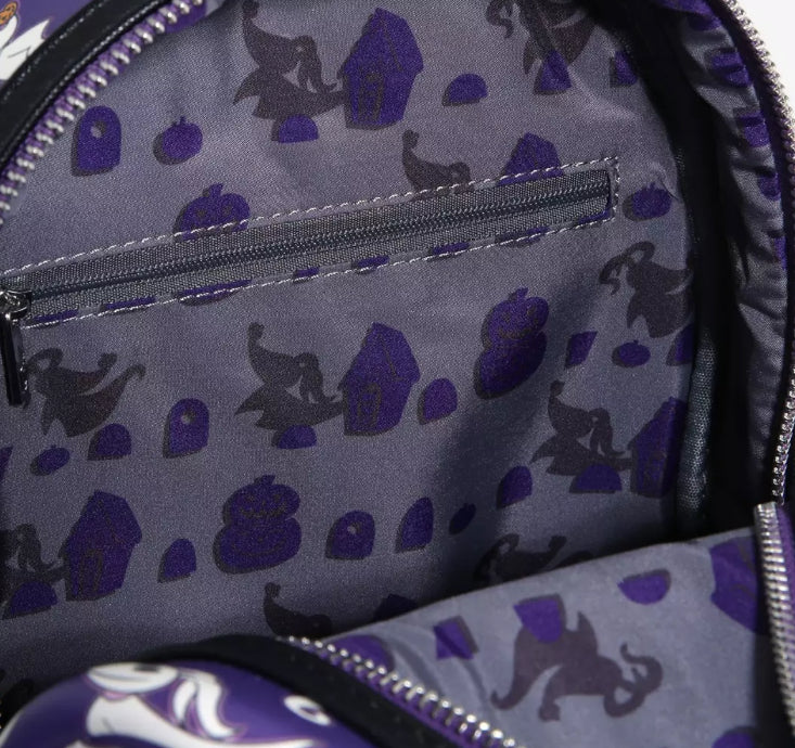 Loungefly Disney The Nightmare Before Christmas Zero Allover Print Glow-in-the-Dark Mini Backpack