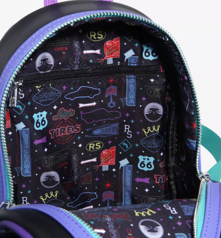 Loungefly Disney Pixar Cars Lightning McQueen & Sally Nighttime Light-Up Mini Backpack