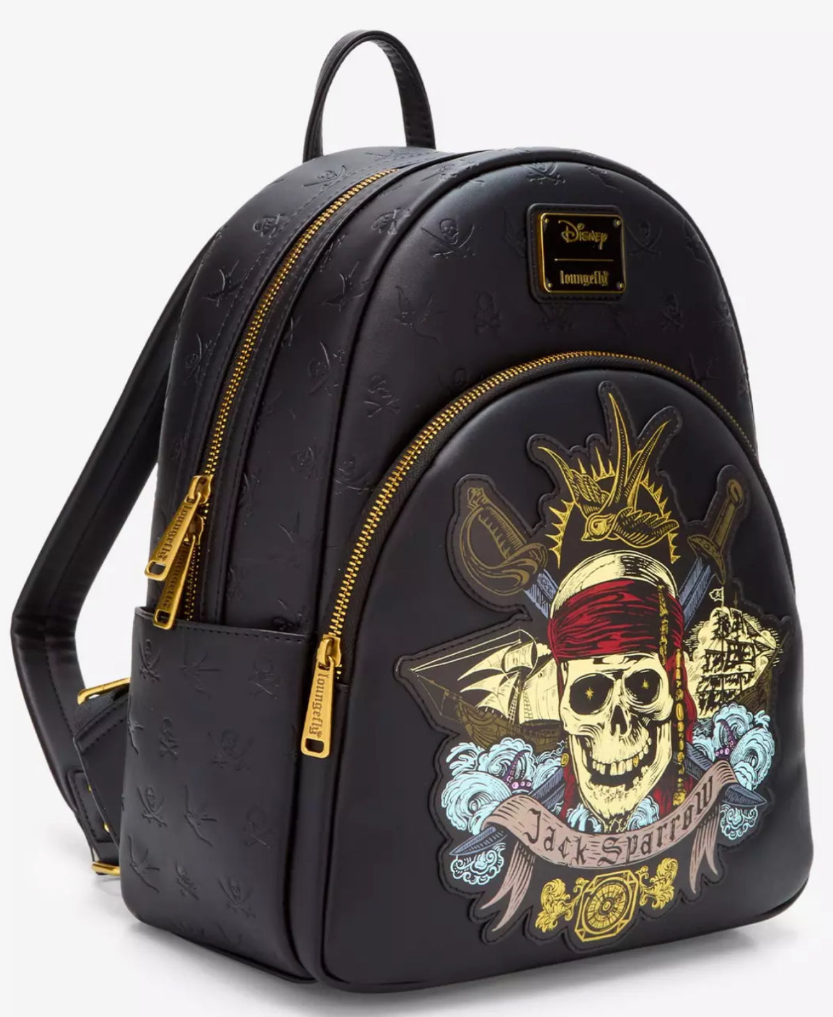 Loungefly Disney Pirates of the Caribbean Jack Sparrow Skull Mini Backpack