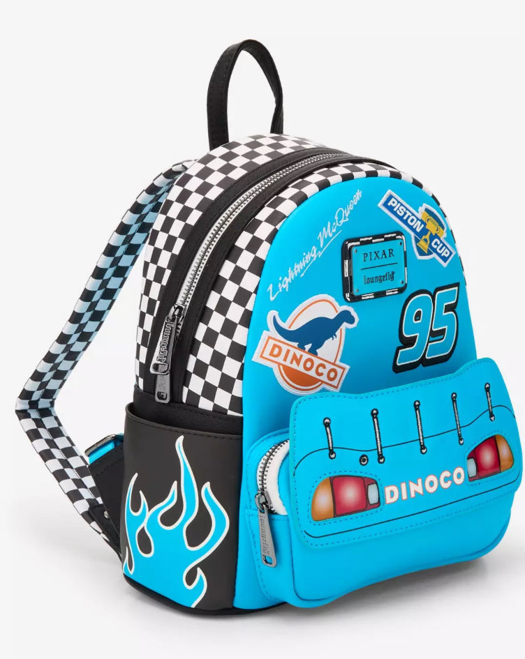 Loungefly Disney Pixar Cars Lightning McQueen Dinoco Light-Up Mini Backpack