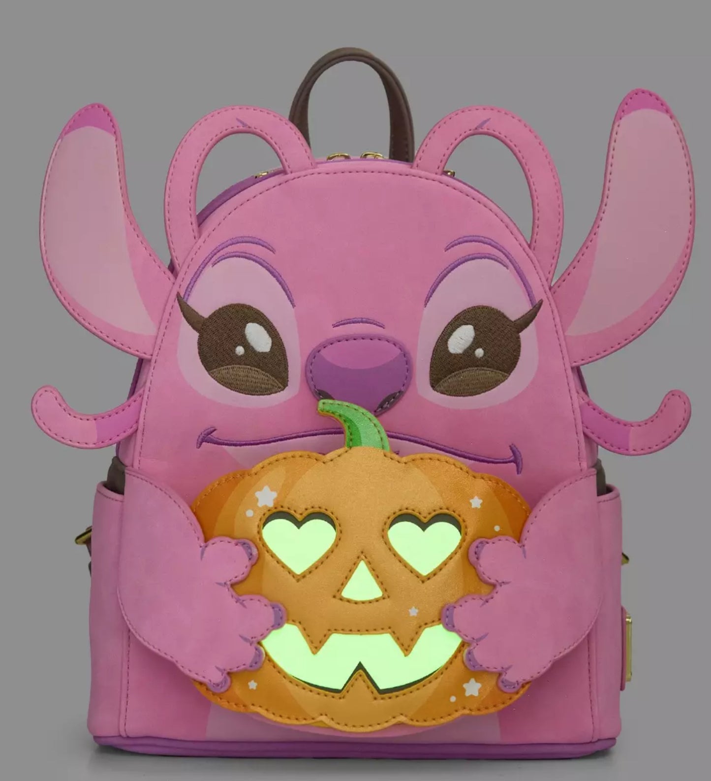 Loungefly Disney Lilo & Stitch Angel Pumpkin Glow-In-The-Dark Mini Backpack