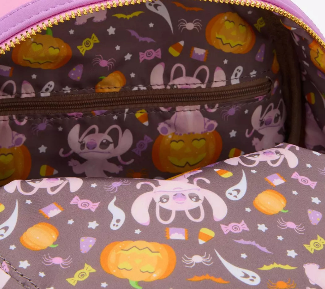 Loungefly Disney Lilo & Stitch Angel Pumpkin Glow-In-The-Dark Mini Backpack