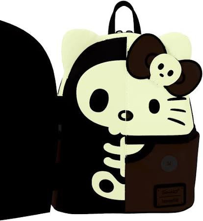 Loungefly NYCC Limited Edition Sanrio Hello Kitty Skeleton Costume Glow Mini Backpack