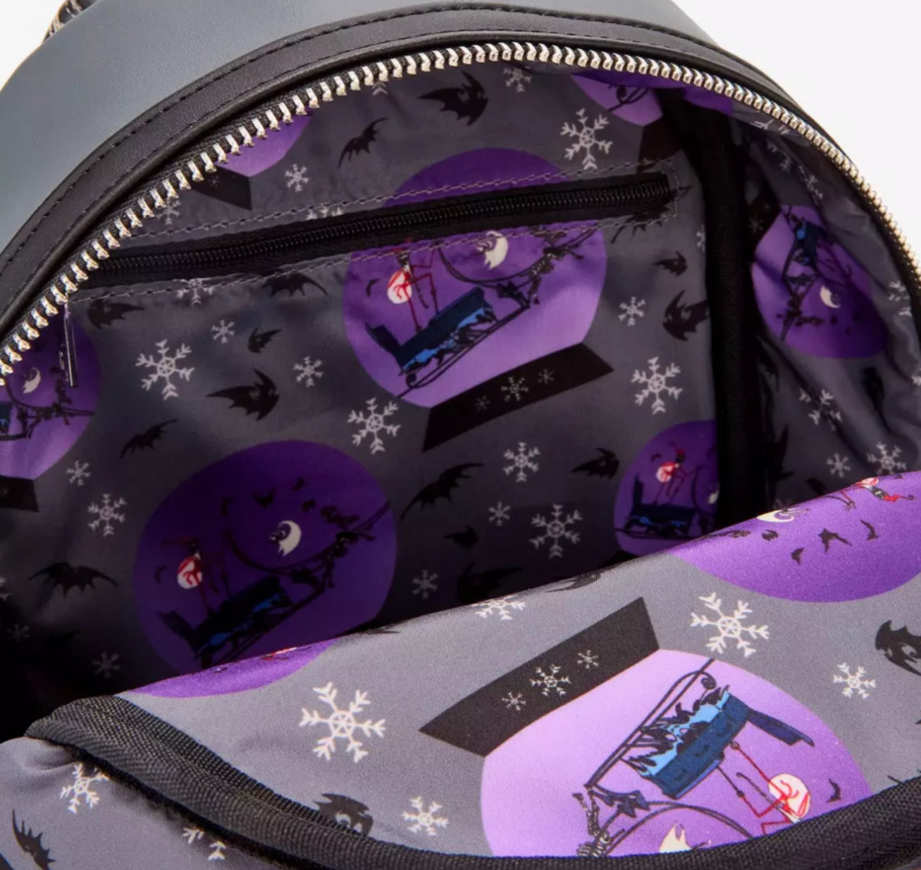 Loungefly Disney The Nightmare Before Christmas Sleigh Ride Snow Globe Glow-in-the-Dark Mini Backpack