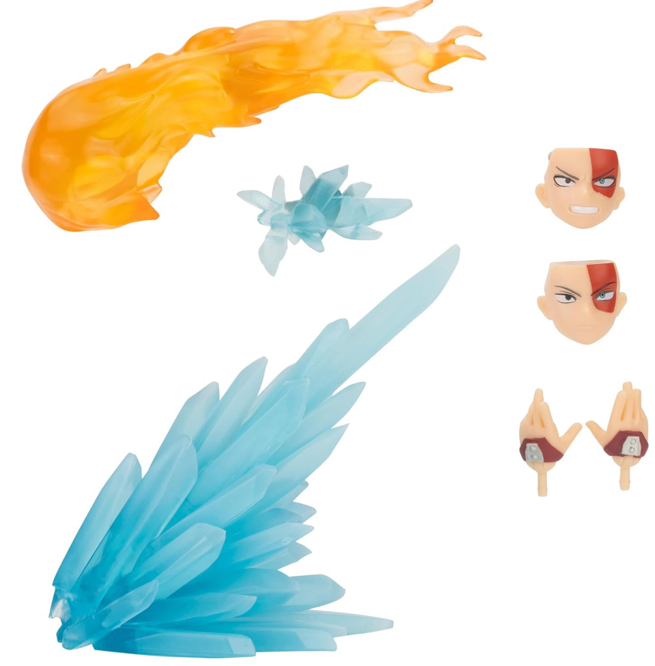 Total Anime Shoto Todoroki 6.5 Inch Figure with Swappable Faceplates, Alternate Hands, and Fire and Ice Effects