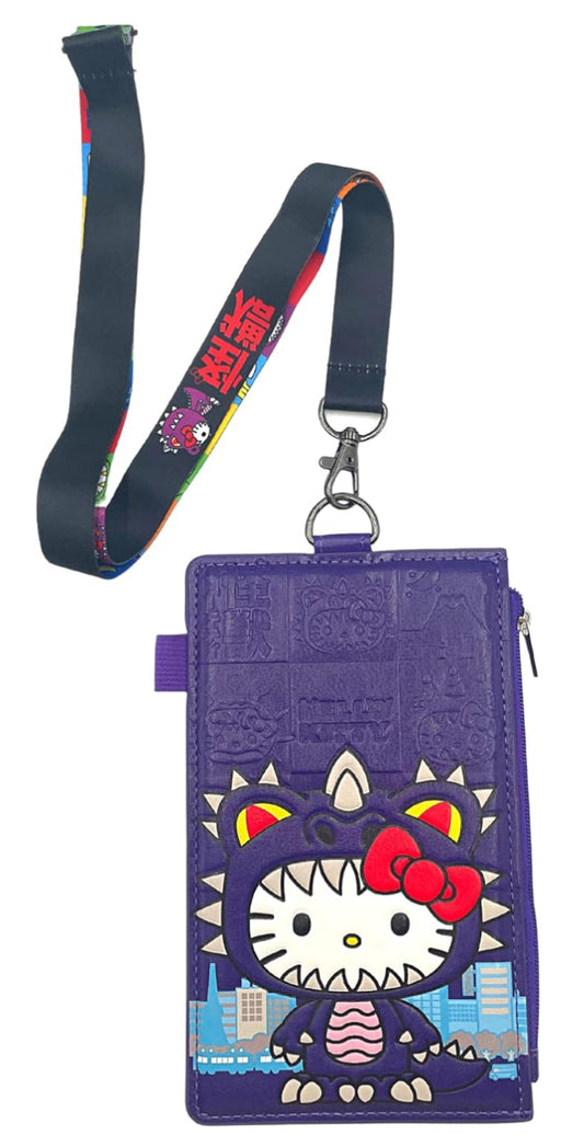 Hello Kitty Lanyard with Passport Holder, Clear ID Card Slot, Coin Zipper Pouch and Detachable Neck Strap