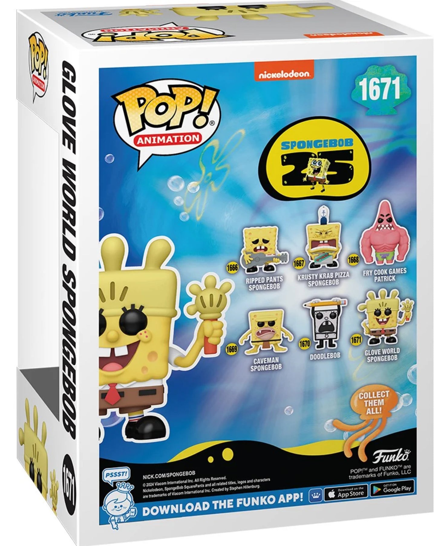 Funko Pop! SpongeBob SquarePants 25th Anniversary #1671 Glove World SpongeBob Vinyl Figure