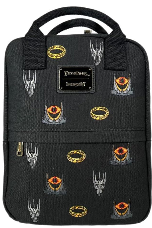 LOUNGEFLY THE LORD OF THE RINGS SAURON AOP CANVAS MINI BACKPACK