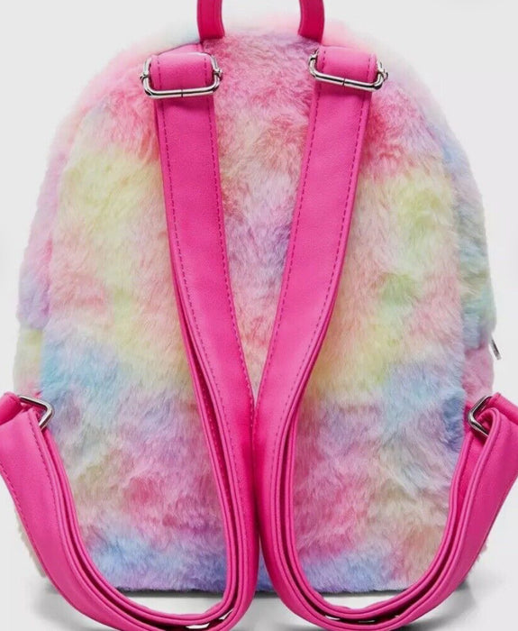 LOUNGEFLY CARE BEARS TOGETHERNESS BEAR FURRY MINI BACKPACK