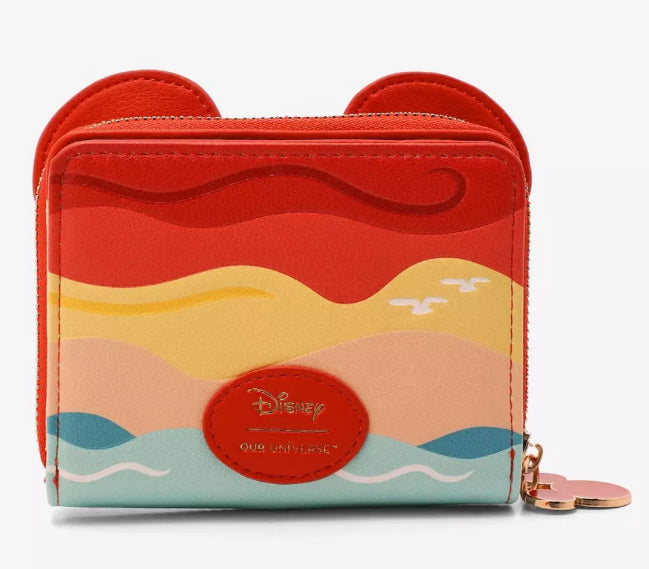 Our Universe Disney Mickey Mouse Sunset Beach Small Zip Wallet