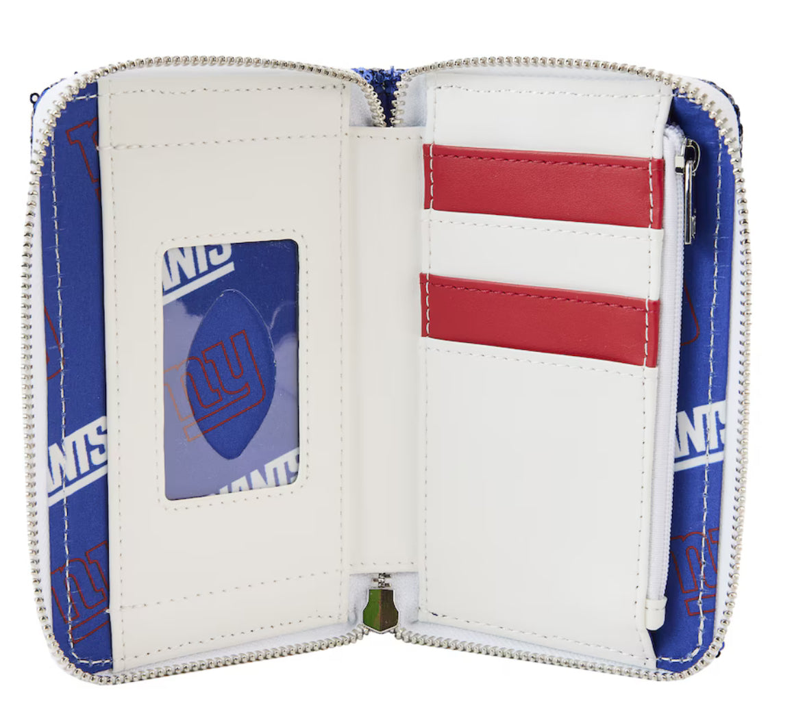 Loungefly New York Giants Sequin Zip-Around Wallet