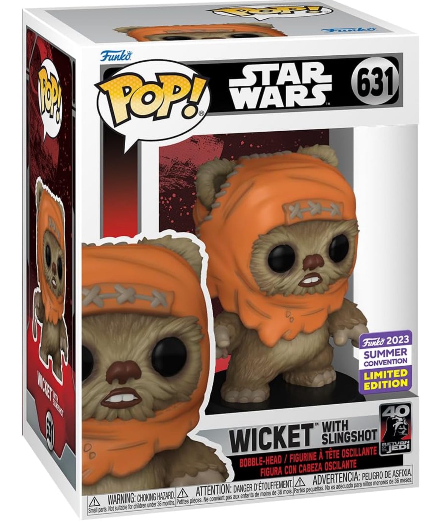 Funko Pop! Star Wars: Ewok with Sling Shot (SDCC'23), Collectable Vinyl Figure