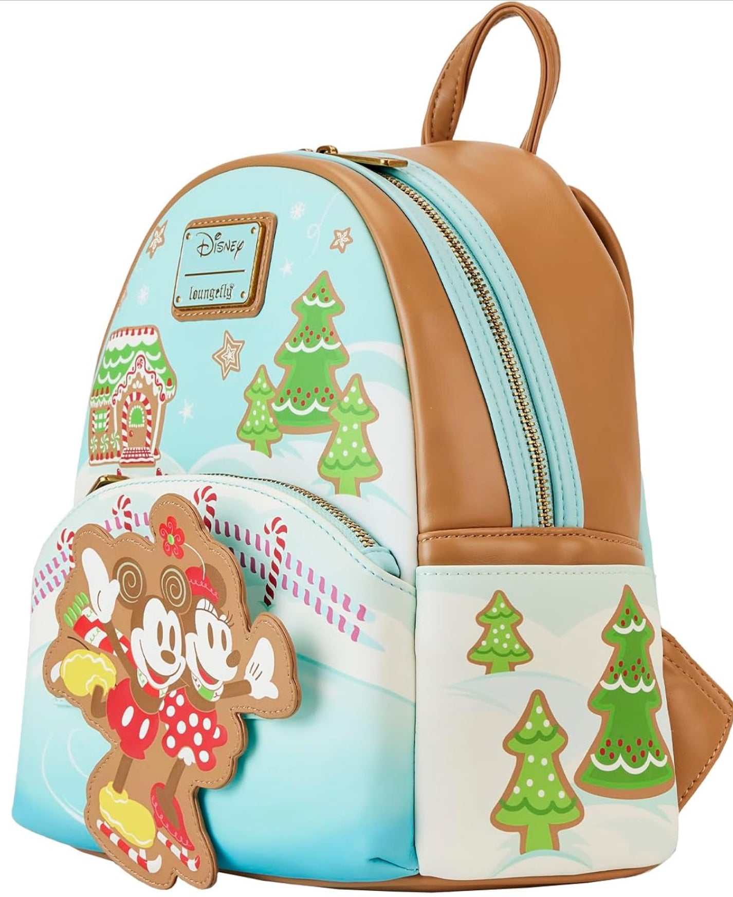 Loungefly Disney Mickey and Minnie Ice Skating Holiday (Gingerbread Scented) Mini-Backpack