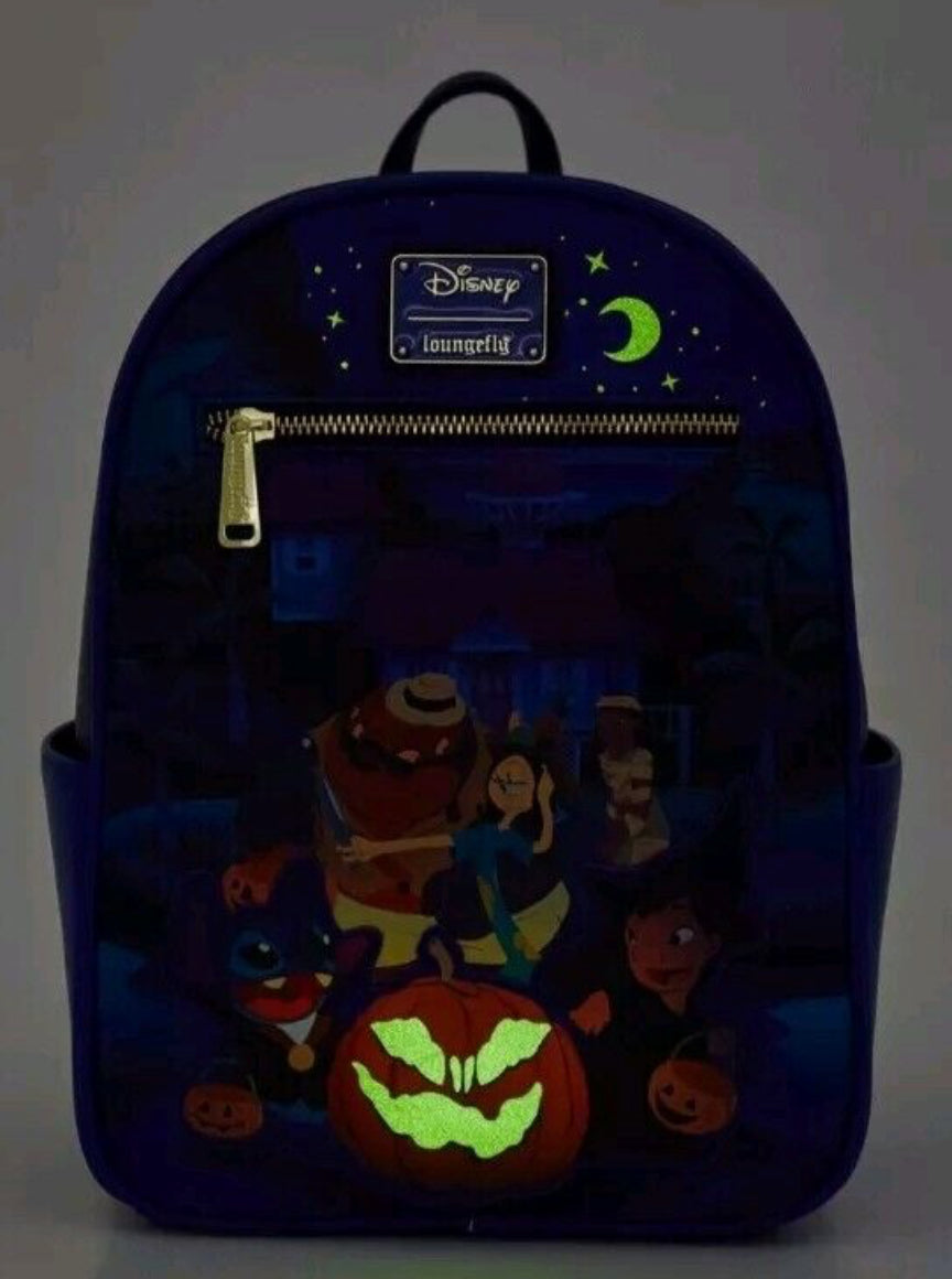 Loungefly Disney Lilo & Stitch Trick or Treating Halloween GITD Mini Backpack