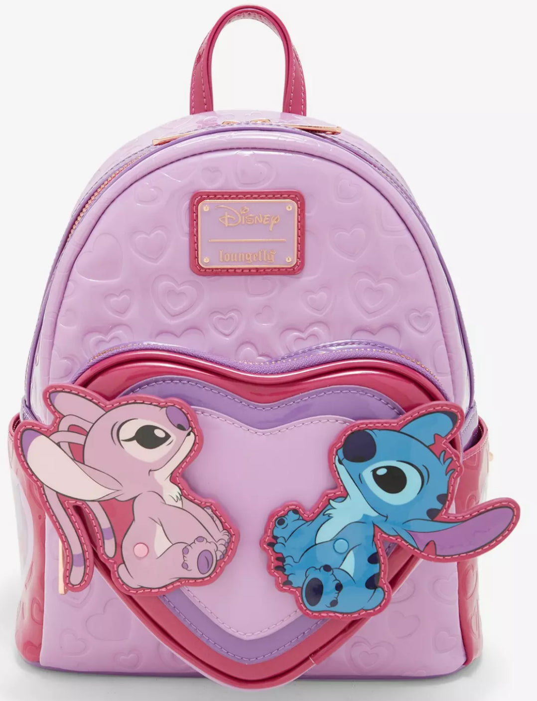 Loungefly Disney Lilo & Stitch Angel & Stitch Heart Moving Mini Backpack