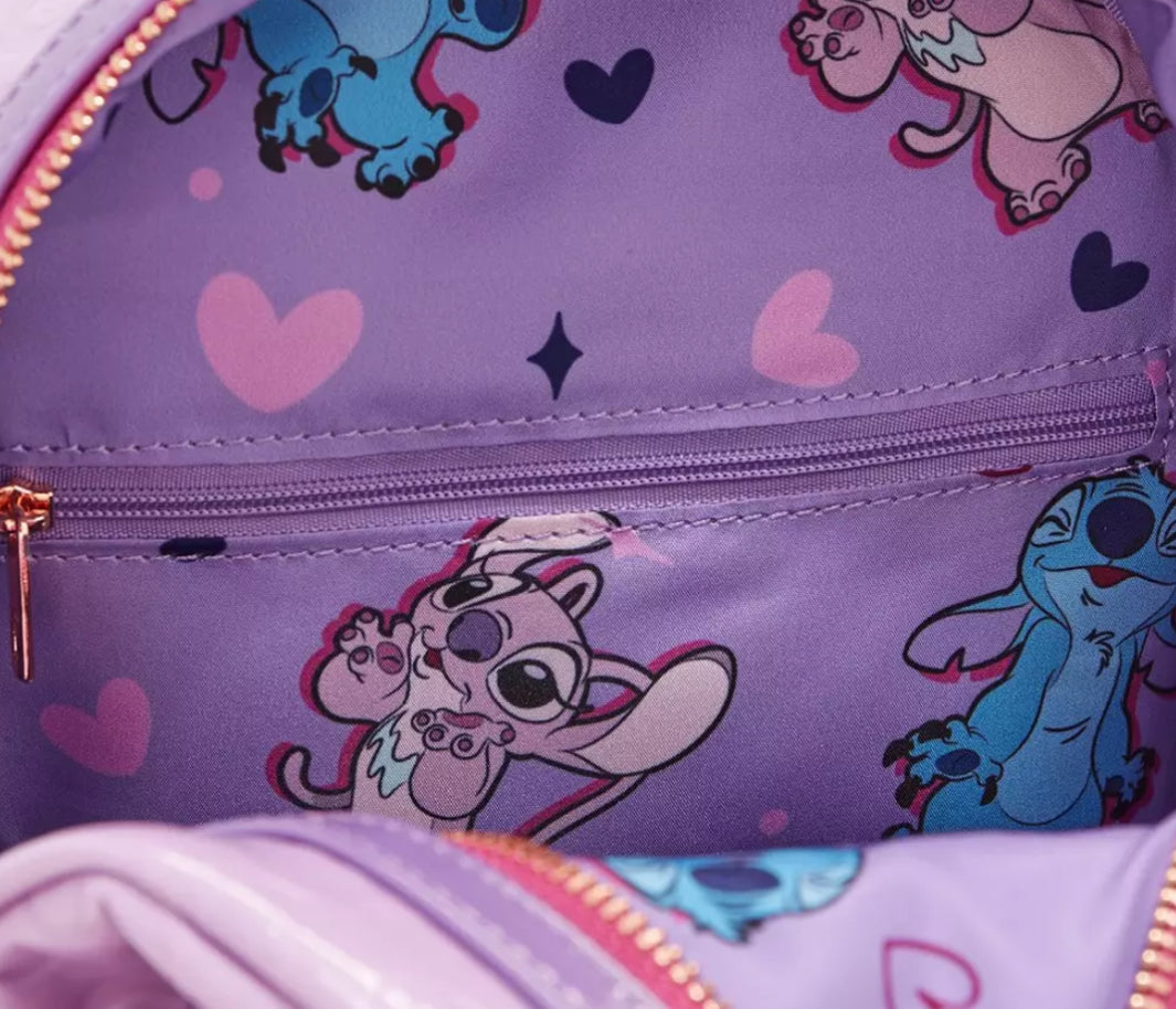 Loungefly Disney Lilo & Stitch Angel & Stitch Heart Moving Mini Backpack