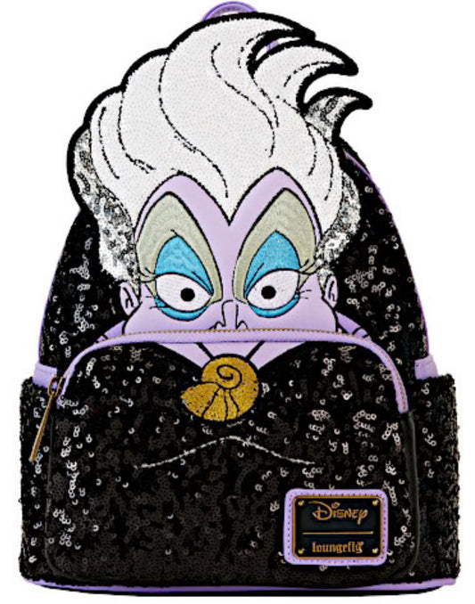 Loungefly Disney The Little Mermaid 35th Anniversary Exclusive Ursula Sequin Cosplay Mini Backpack