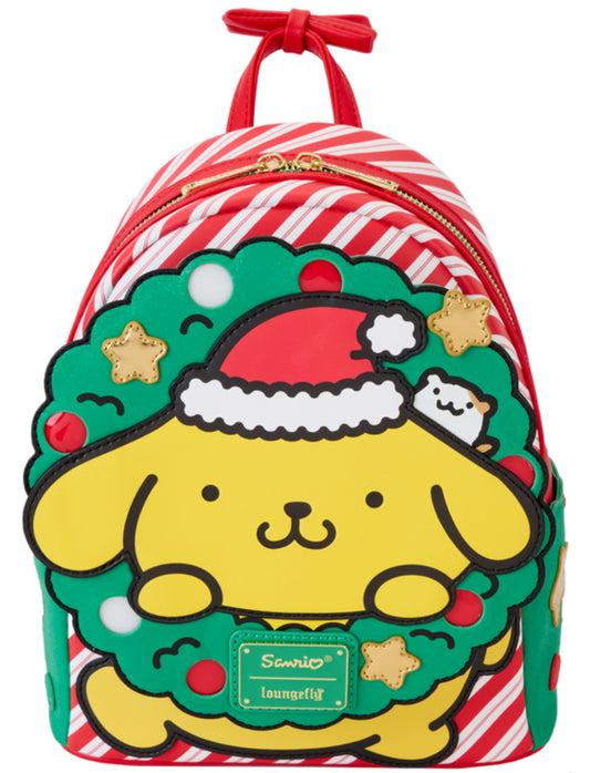Loungefly Sanrio Exclusive Pompompurin Santa Hat Light Up Mini Backpack