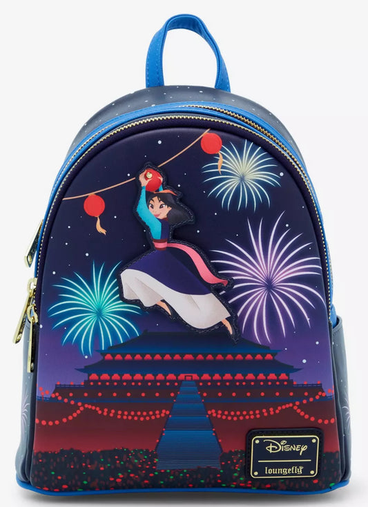 Loungefly Disney Mulan Fireworks Glow-in-the-Dark Mini Backpack
