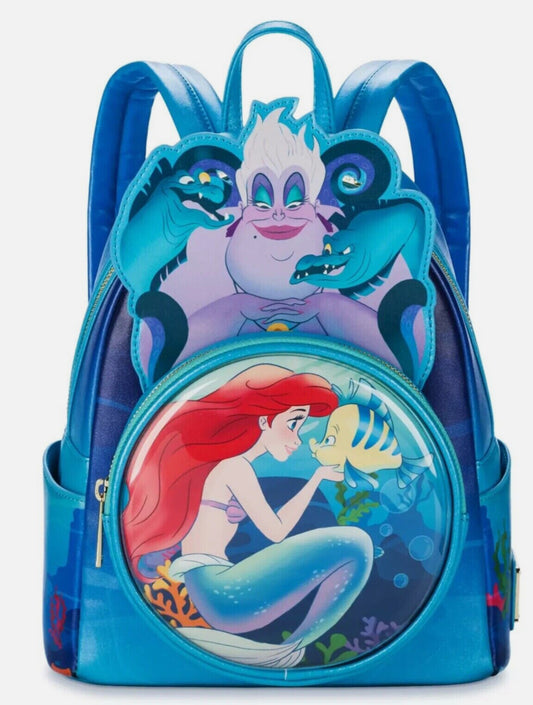 The Little Mermaid 35th Anniversary Glow-in-the-Dark Loungefly Mini Backpack