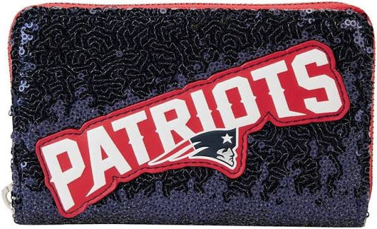 Loungefly New England Patriots Sequin Zip-Around Wallet