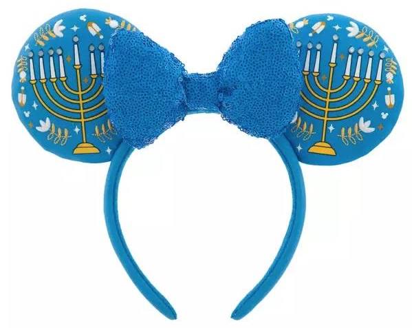 Disney Mickey and Minnie Mouse Hanukkah Light-Up Loungefly Mini Backpack & Disney Ears Bundle