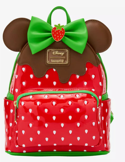 Loungefly Disney Minnie Mouse Chocolate Dipped Strawberry Ears Scented Mini Backpack