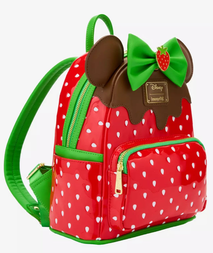 Loungefly Disney Minnie Mouse Chocolate Dipped Strawberry Ears Scented Mini Backpack