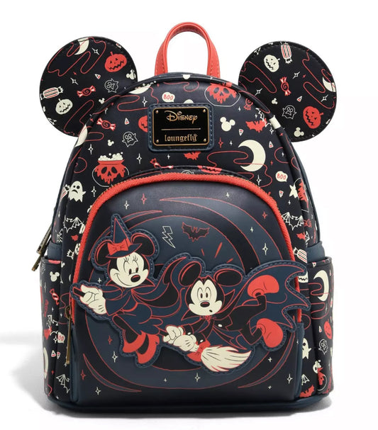 Loungefly Disney Mickey & Minnie Halloween Ears Glow-in-the-Dark Mini Backpack