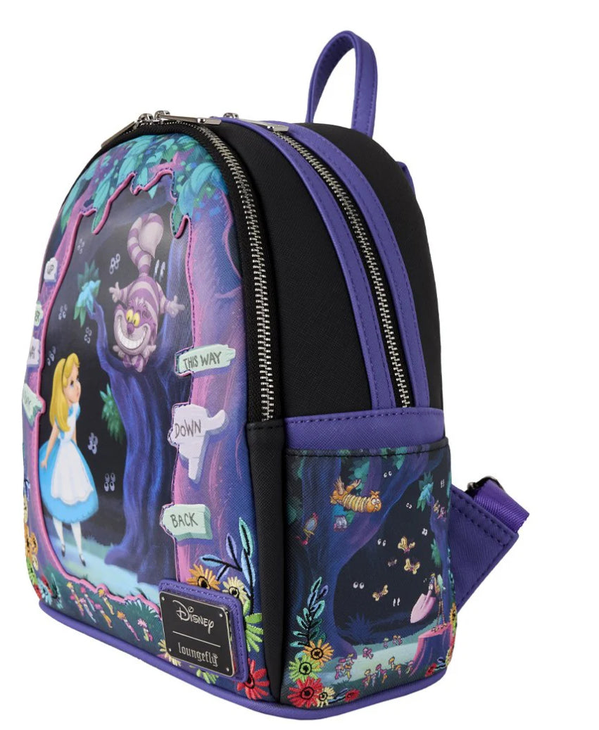 Loungefly Disney Alice in Wonderland Tulgey Wood Lenticular Mini Backpack