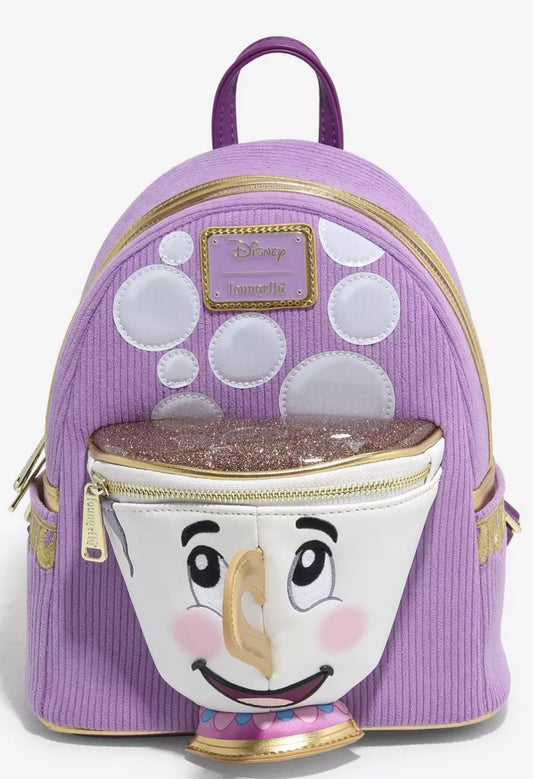 Loungefly Disney Beauty and the Beast Chip Figural Corduroy Mini Backpack