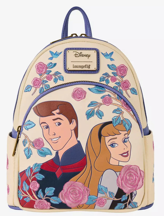 Loungefly Disney Sleeping Beauty Aurora & Prince Phillip Floral Mini Backpack