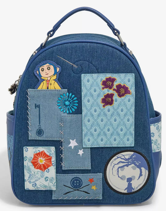Coraline Patchwork Denim Mini Backpack
