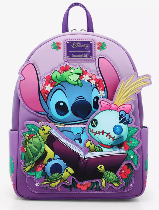 Loungefly Disney Lilo & Stitch Scrump Reading Mini Backpack
