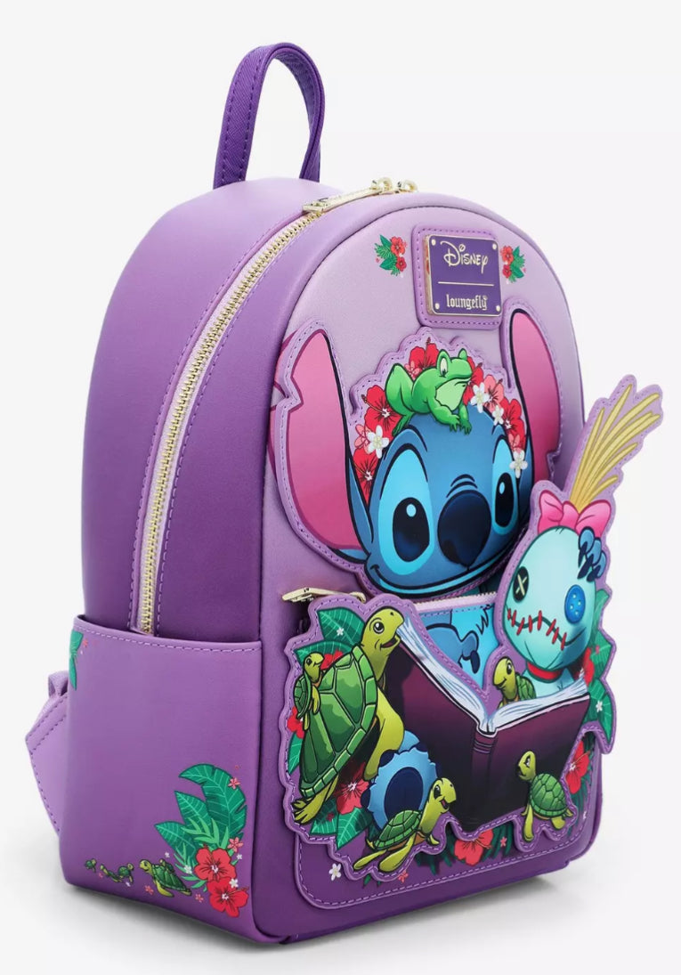Loungefly Disney Lilo & Stitch Scrump Reading Mini Backpack