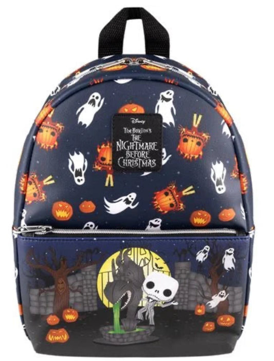 Loungefly Disney The Nightmare Before Christmas This is Halloween All-Over Print Pop Mini Backpack