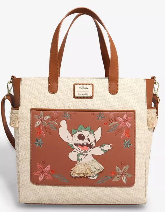 Loungefly Disney Lilo & Stitch Hula Stitch Floral Convertible Tote Bag