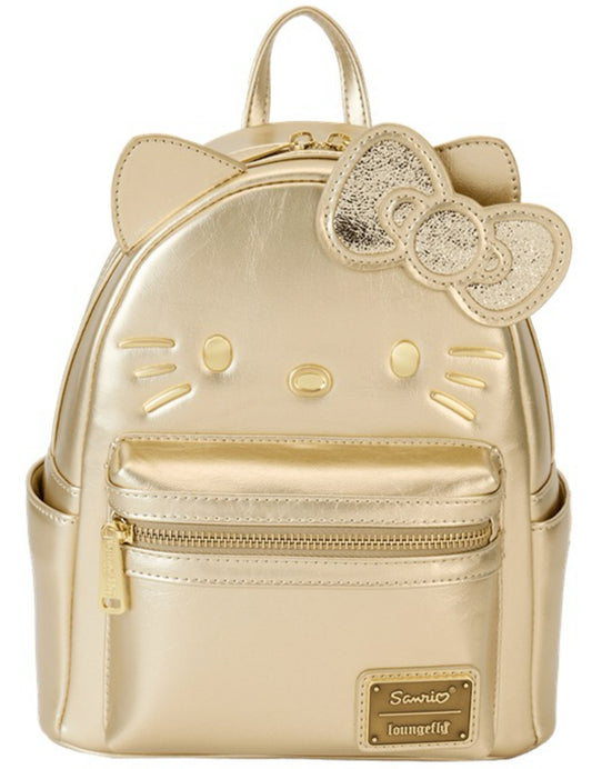 Loungefly Sanrio Hello Kitty 50th Anniversary Gold Mini Backpack Limited Edition