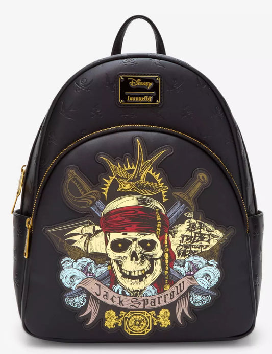 Loungefly Disney Pirates of the Caribbean Jack Sparrow Skull Mini Backpack